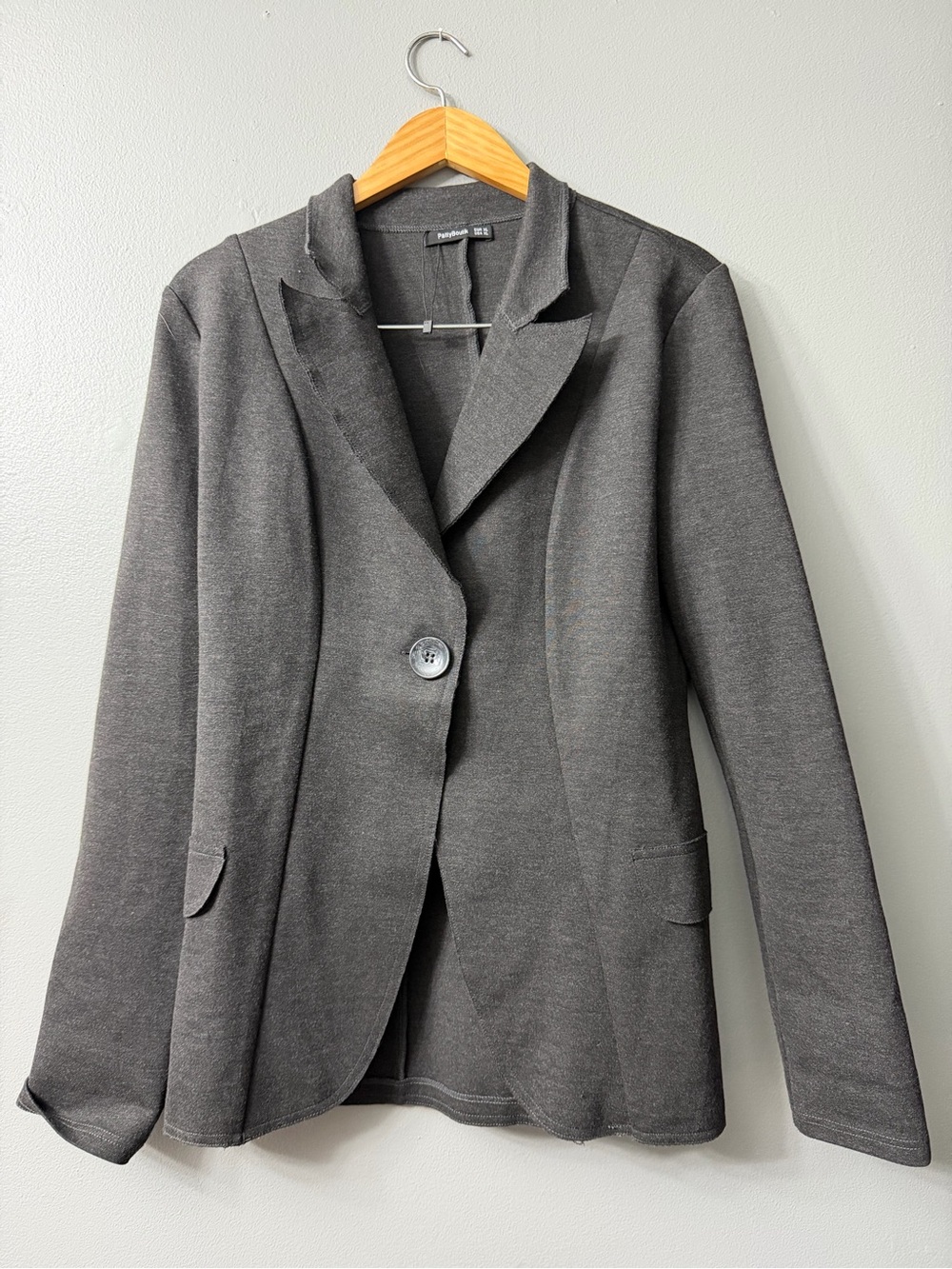 Patty boutik Gray Women's Single-Button ponte Blazer Jacket - XL
